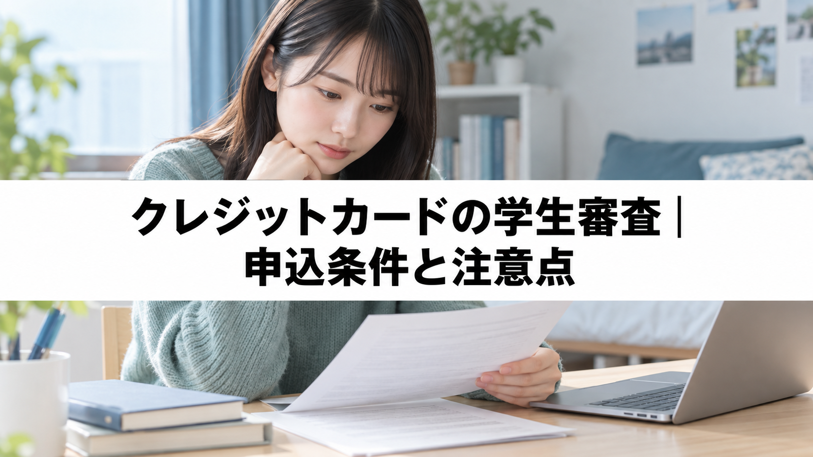 学生向けクレジットカードの申込条件と審査の違いを示す図
