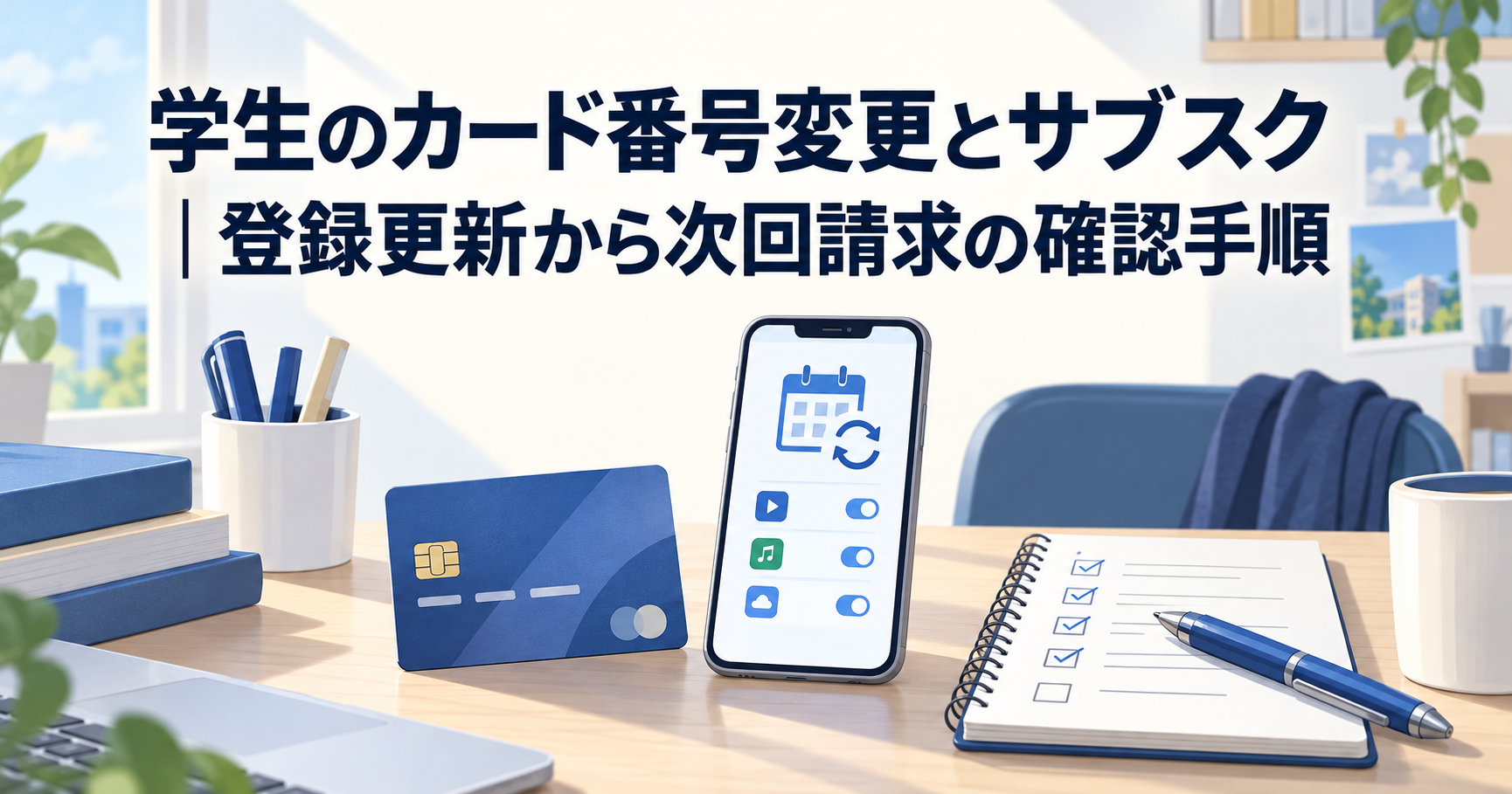学生のカード番号変更とサブスク｜登録更新から次回請求の確認手順