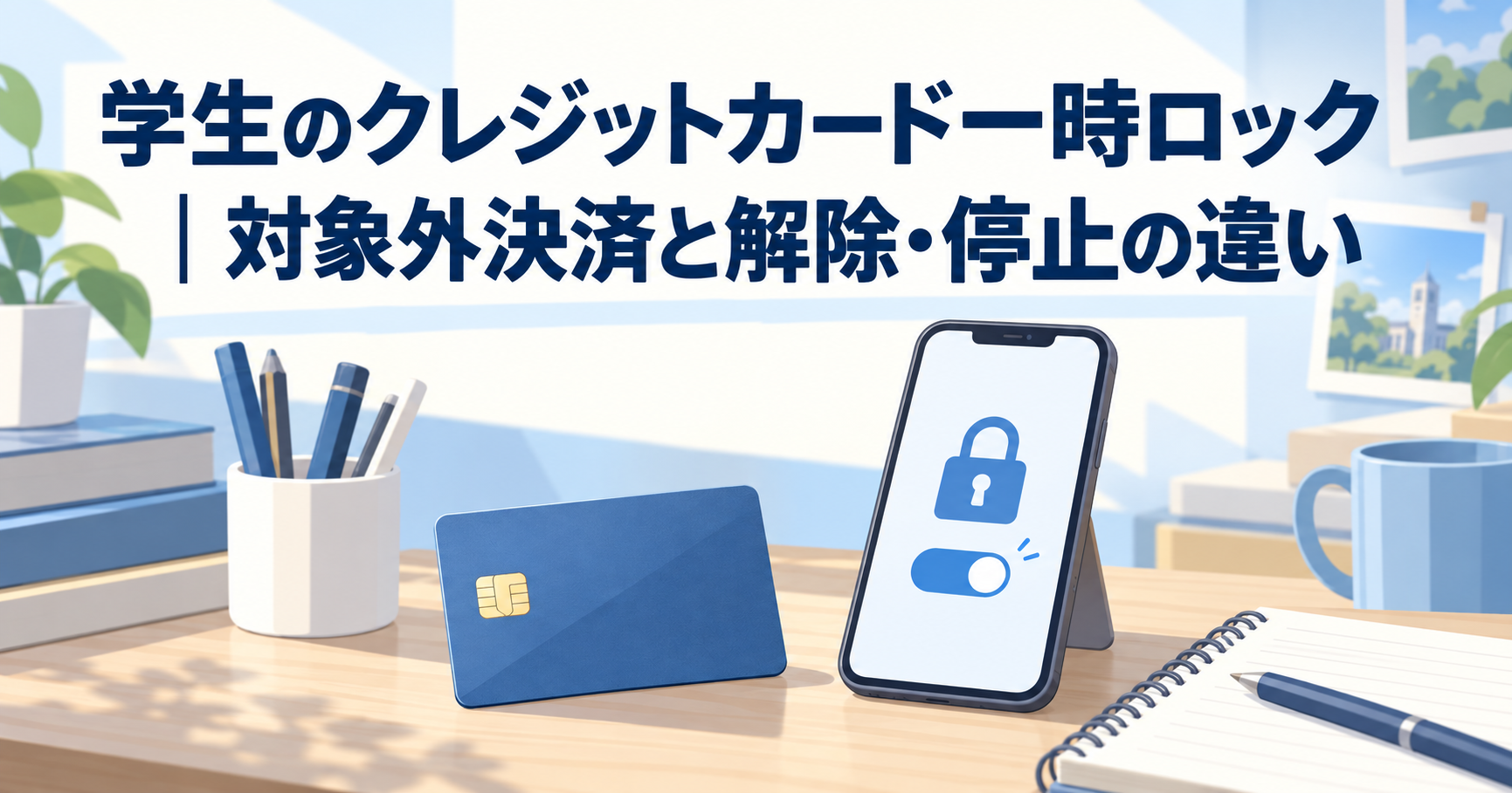 学生のクレジットカード一時ロック｜対象外決済と解除・停止の違い