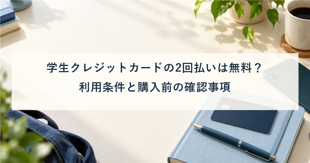 学生クレジットカードの2回払いは無料？利用条件と購入前の確認事項